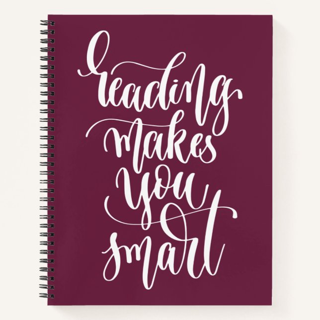 Carnet La lecture vous rend intelligent (Devant)