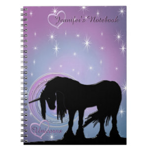 Carnet La licorne noire mystique (Pastel Swirl)