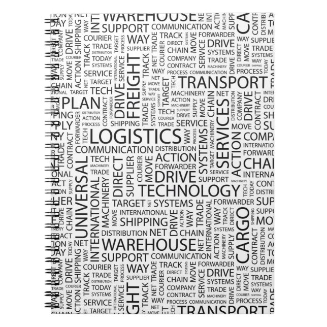 Carnet La LOGISTIQUE modèle avec des mots (Devant)