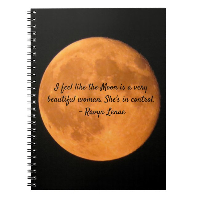 Carnet La lune est comme une citation et une photo de fem (Devant)
