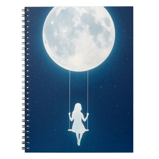 Carnet La lune, la balançoire et la fille (Devant)