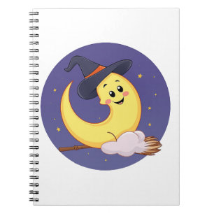 Carnet La lune porte une sorcière casquette