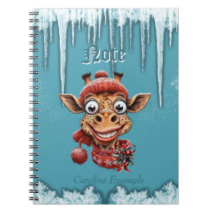 Carnet La magie hivernale avec une jolie girafe de dessin