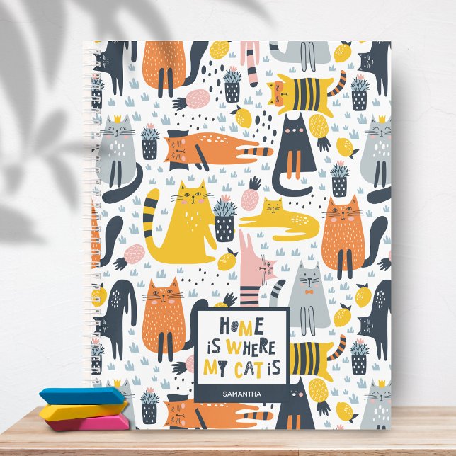 Carnet La maison est où est mon chat Modèle Monogramme pr (Créateur téléchargé)