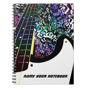 Carnet La musique d'arc-en-ciel de guitare basse note le