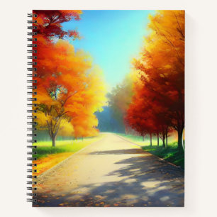 Carnet La nature Les arbres d'automne dans la forêt