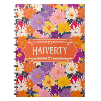 Carnet La pauvreté encombrée les fleurs florales modernes