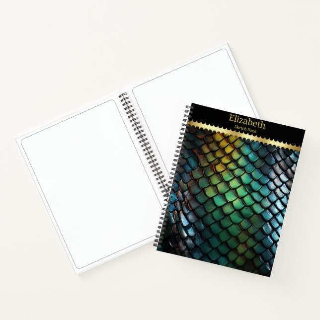 Carnet La peau de serpent iridescente brille de couleurs (Intérieur)