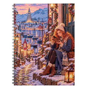 Carnet La Petite Fille Voyageuse Noël Reykjavik Islande
