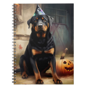 Carnet La peur de l'Halloween Citrouille de Rottweiler