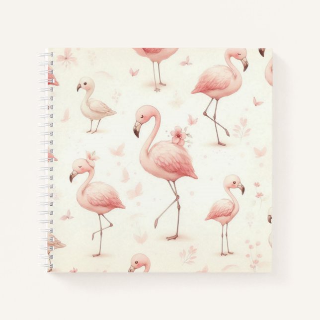 Carnet La plus mignonne troupe de flamants roses (Devant)