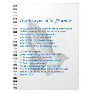 Carnet La prière du St Francis