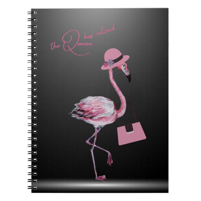 Carnet La Reine A Retraité Classy Chic Flamant rose Rose (Devant)