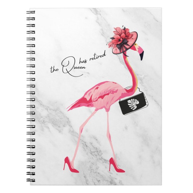 Carnet La Reine A Retraité Classy Chic Flamant rose Rose (Devant)