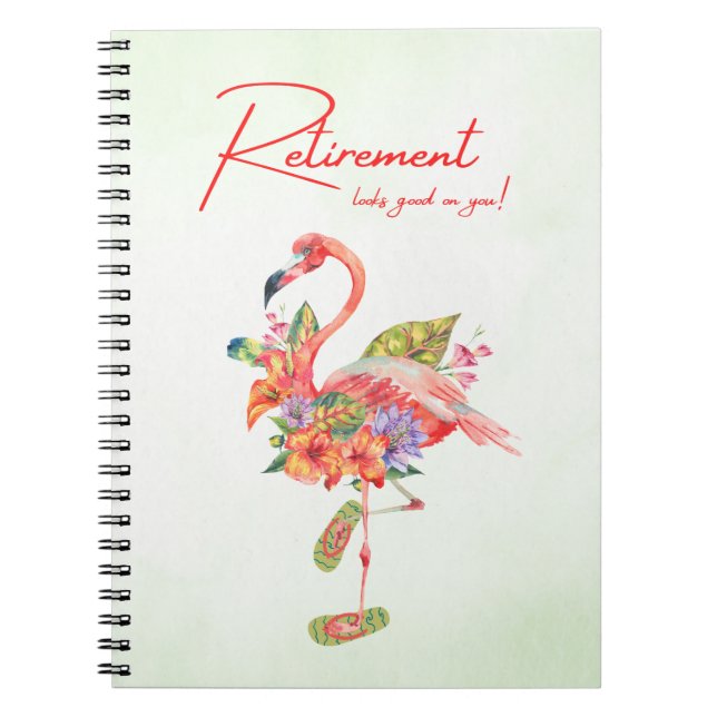 Carnet La retraite te va bien ! Flamant rose tropical (Devant)