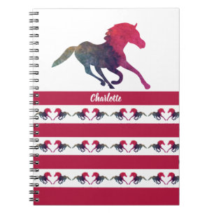 Carnet La silhouette du Cheval personnalisé Mignonne éc