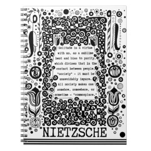 Carnet La solitude est une citation de vertu de Nietzsche