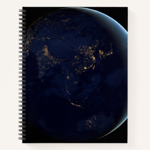 Carnet La Terre s'illumine la nuit en Asie et en Australi