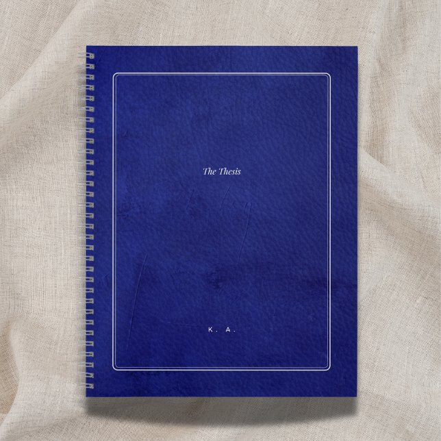 Carnet La Thèse | Cuir Indigo & Argent Diplômé (Créateur téléchargé)
