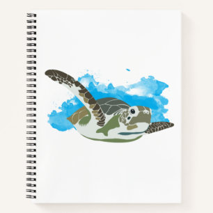 Carnet La tortue de mer nager dans la conception de l'aqu