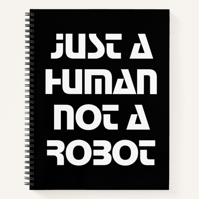 Carnet La typographie juste un humain pas un robot (Devant)