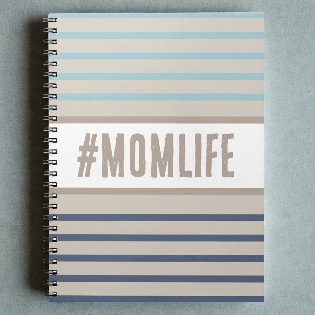 Carnet La vie de maman turquoise bleu et beige (momlife notebook)