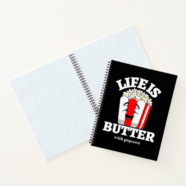 Carnet La vie est beurrée avec du pop-corn (Intérieur)