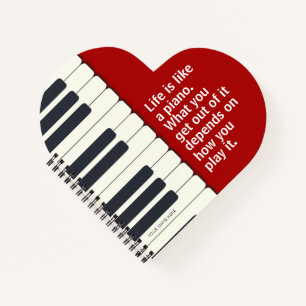 Carnet "La vie est comme un piano" clavier de piano