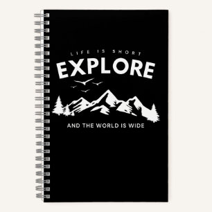 Carnet La vie est courte et le monde est vaste Citation E