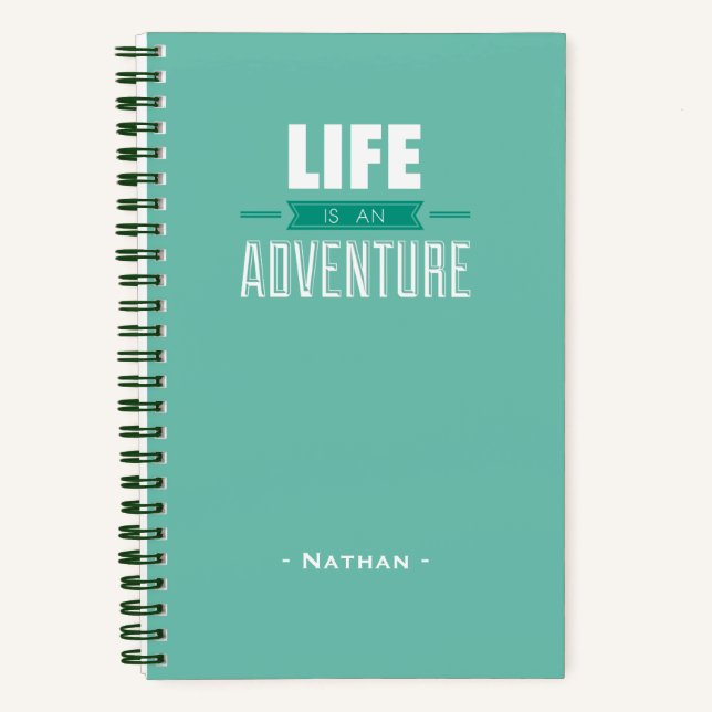 Carnet La vie est un devis d'aventure Voyage personnalisé (Recto)