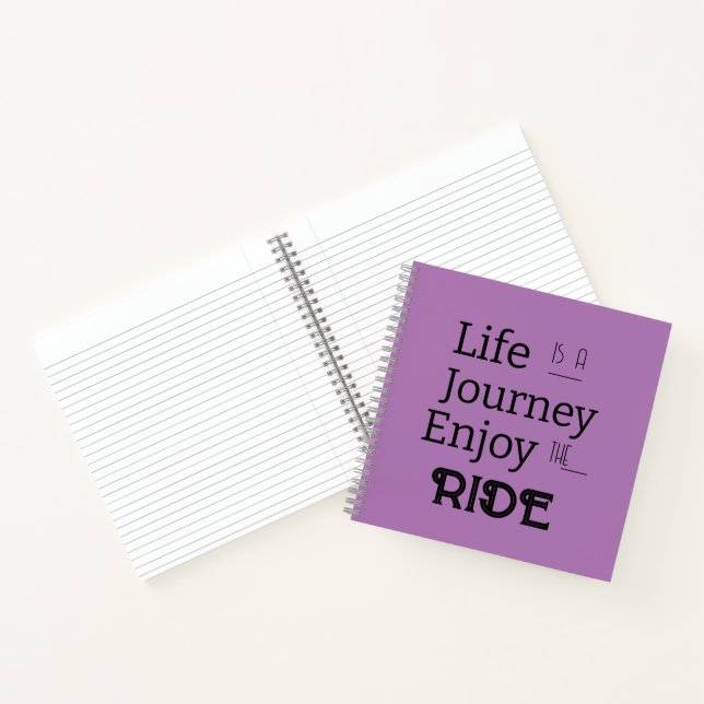 Carnet "La vie est un voyage, profitez du trajet" Phrase  (Intérieur)