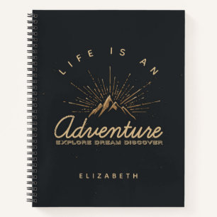 Carnet La vie est une montagne d'aventure avec des rayons