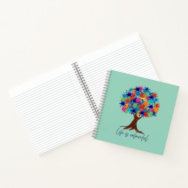 Carnet La vie est une spirale d'arbre de taches de peintu (Intérieur)