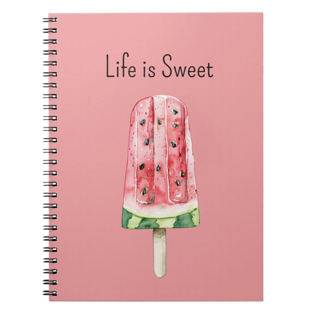 Carnet La vie est une sucette de pastèque sucrée (Devant)