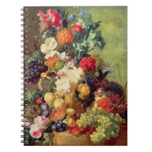 Carnet La vie toujours avec les fleurs et le fruit