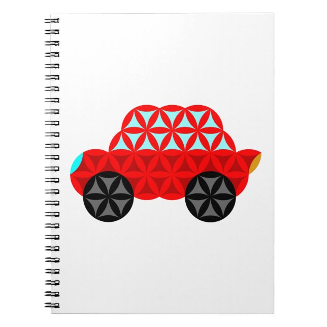 Carnet La Voiture De Vie - Formes Sacrées A3, Rouge. (Devant)