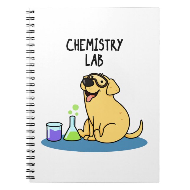 Carnet Laboratoire de chimie Labrador Chien Drôle Pun  (Devant)