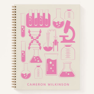 Carnet Laboratoire de chimie scientifique amusant Nom ros