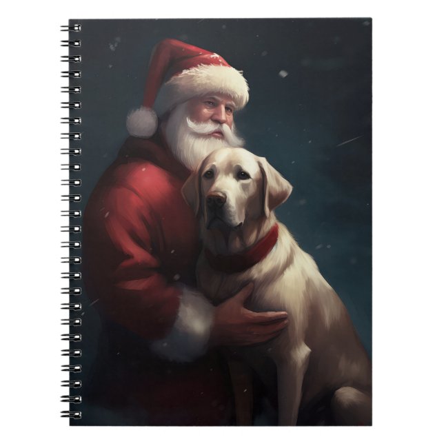Carnet Labrador avec le Père Noël Festif Noël  (Devant)
