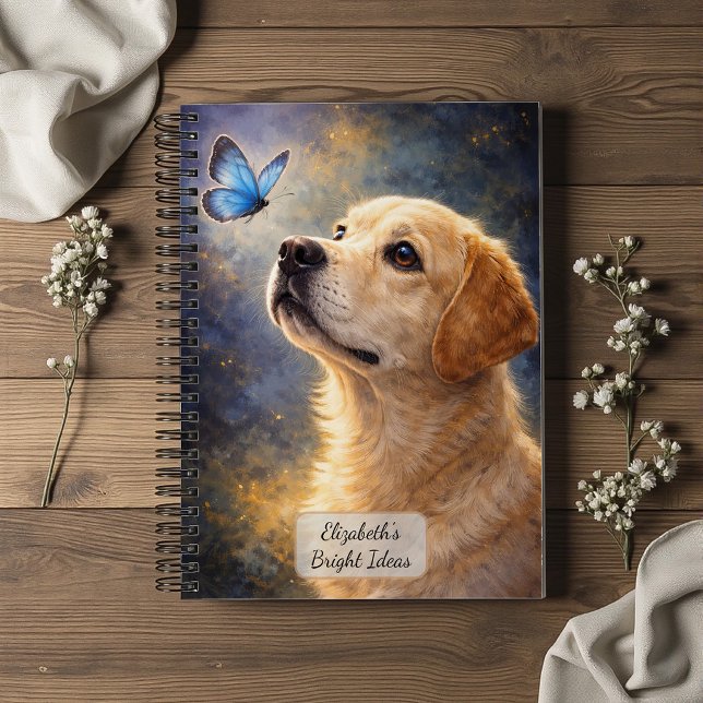 Carnet Labrador et Papillon Bleu (Créateur téléchargé)
