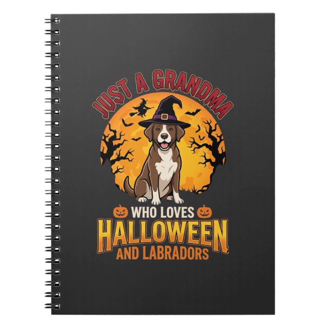 Carnet Labrador Halloween Grand-mère Conception de chien_ (Devant)