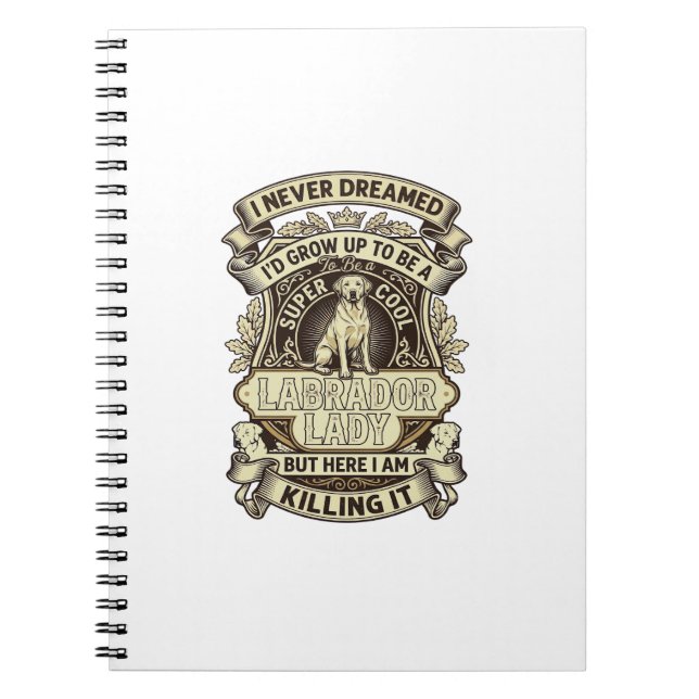 Carnet Labrador Lady Dog Crown Shield_1 (Devant)