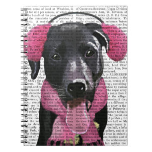 Carnet Labrador noir avec des manchons d'oreille