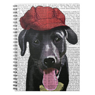 Carnet Labrador noir avec le casquette rouge