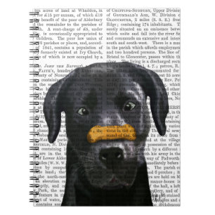Carnet Labrador noir avec l'os sur le nez