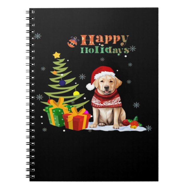Carnet Labrador Retriever Chien de Noël Joyeuses Fêtes Sa (Devant)