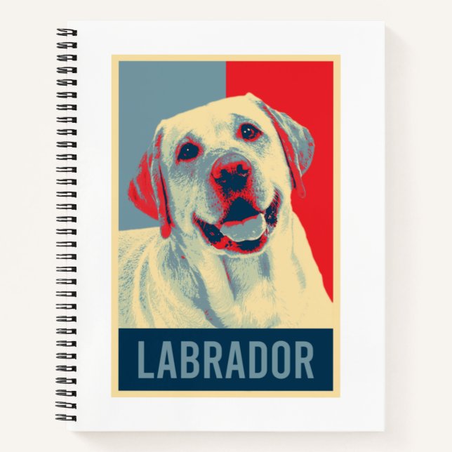 Carnet Labrador Retriever Chien Portrait Pop Art (Devant)
