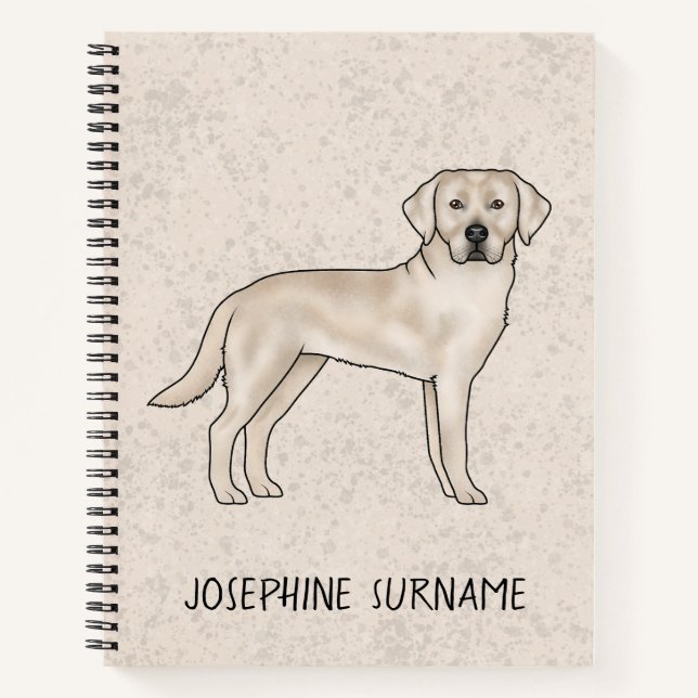 Carnet Labrador Retriever Lab couleur crème Nom personnal (Devant)