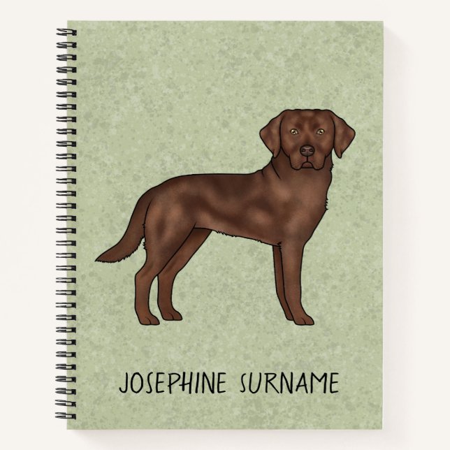 Carnet Labrador Retriever Labrador chocolat Chien Nom per (Devant)