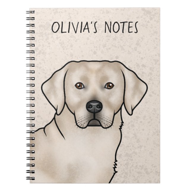 Carnet Labrador Retriever Labrador Cream Tête et Nom (Devant)